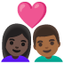 👩🏿‍❤️‍👨🏾 couple with heart: woman, man, dark skin tone, medium-dark skin tone display on Google